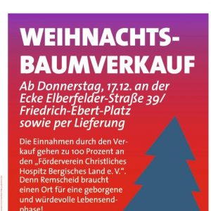 Plakat zum Weihnachtsbaumverkauf 2015 der SPD Stadtmitte / Hasten.