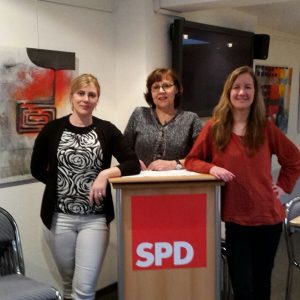 Von links nach rechts: Die Initiatorinnen des Frauenfrühstücks der Remscheider SPD: Christine Krupp, Ulla Wilberg und Dr. Stefanie Bluth.