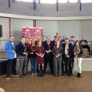 Ein gutes Team! Der Vorstand der Remscheider SPD für die Jahre 2016 - 2018
