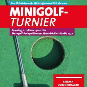 Einladung zum Minigolfturnier 2016 des SPD-Ortsvereins Lüttringhausen