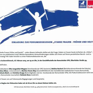 Einladung zur Podiumsdiskussion "Starke Frauen früher und heute!"