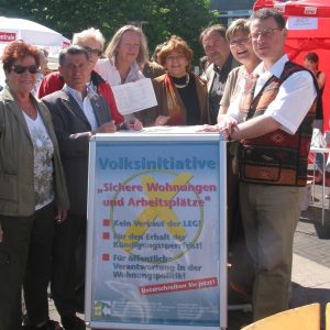 Unterschriftenübergabe am 1. Mai 2007